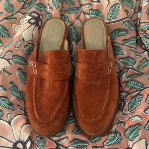 Bernardo Rust Suede Slip-On Loafers